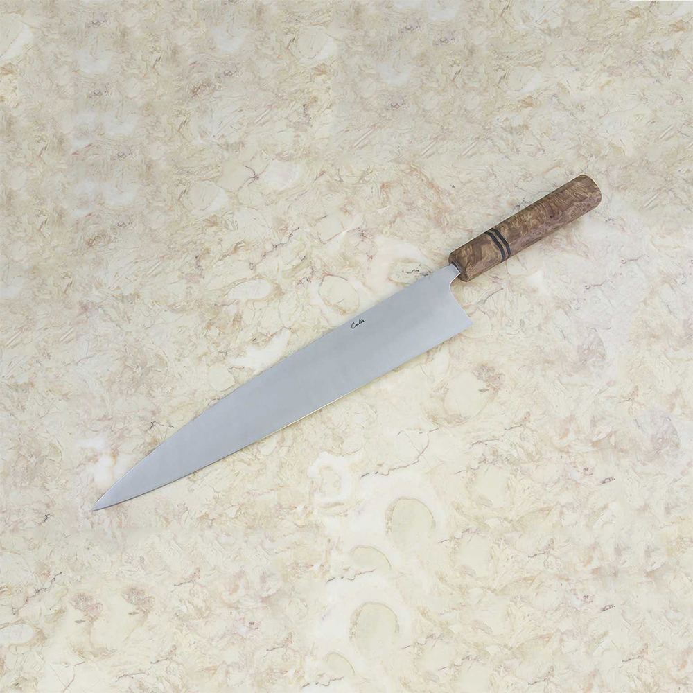 11.55 sun High Grade Series Gyuto, Maple Burl - 332 grams