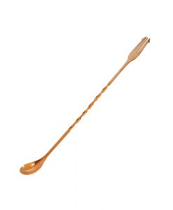 Japanese Yukiwa Half Twist Trident Mixing Spoon 31.5cm Copper