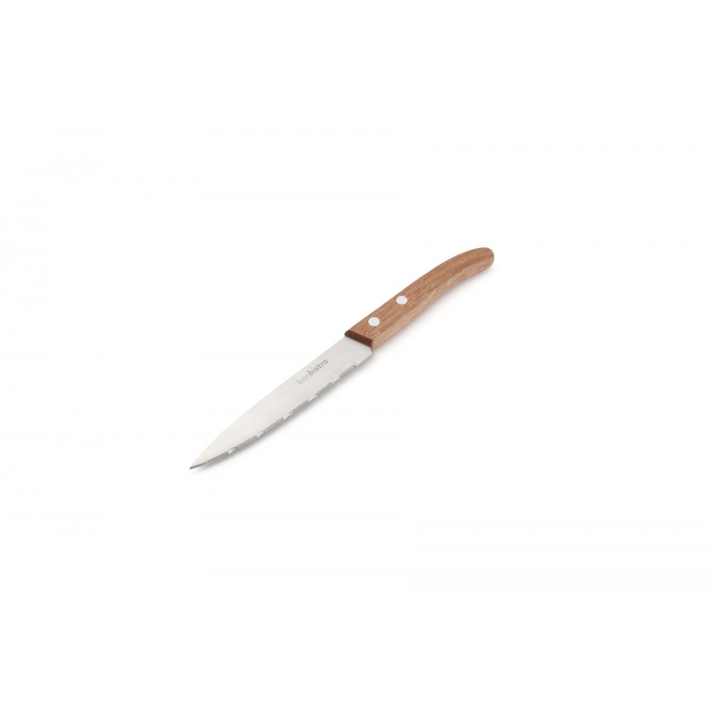 Steak Knife 21,5cm Handle Wood Carve - Set/4