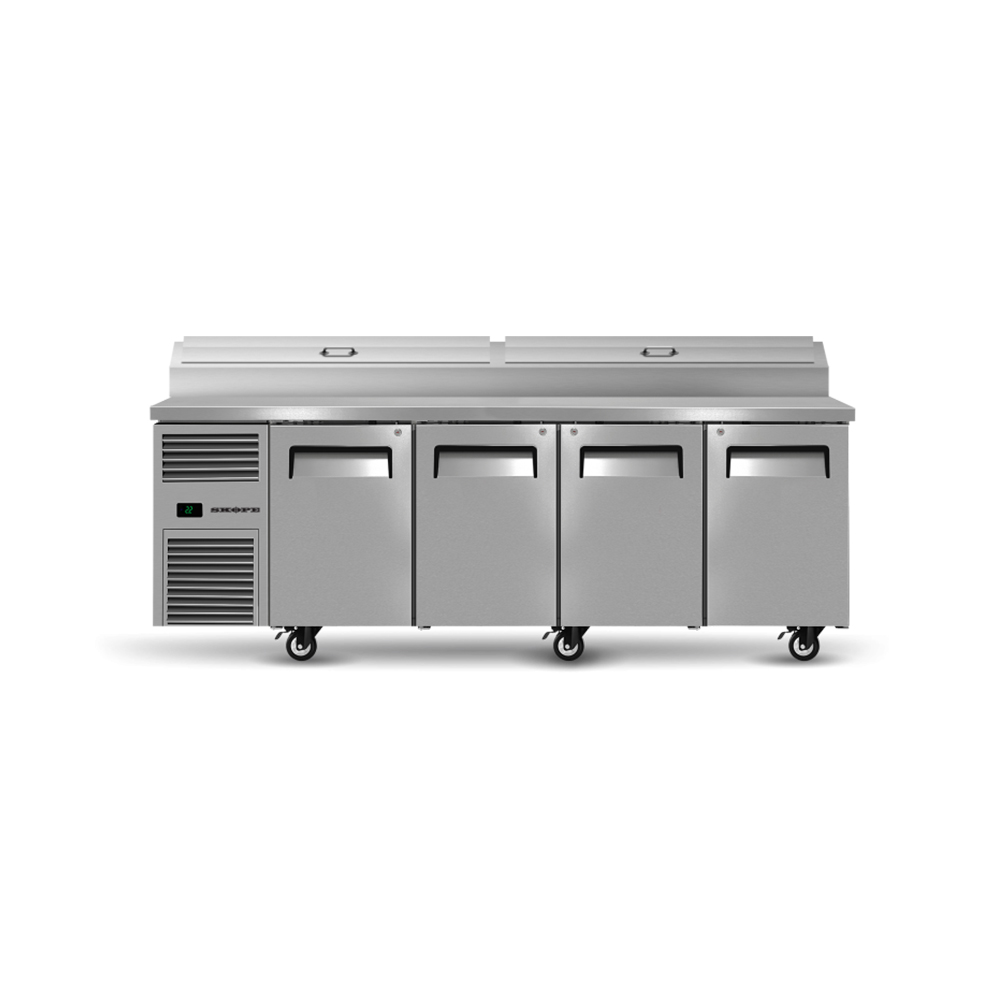 4 Solid Door Pizza Preparation Fridge GN - ReFlex