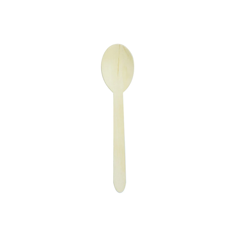 Disposable Spoons Wood L16.5Cm Pack Of 100 Earth Essentials