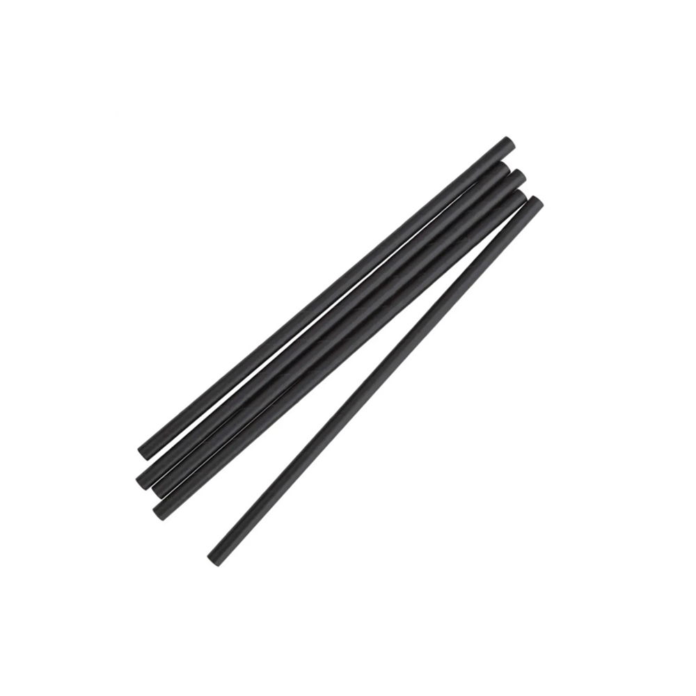 Paper Straws Black D0.6Xl19.7Cm Pack Of 250 Earth Essentials