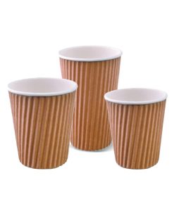 Hot Cup Ripple-Wrap Brown Pack Of 15