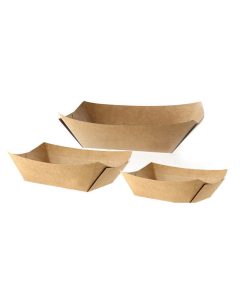 Kraft Boat Tray Pack Of 50 Pe Coated