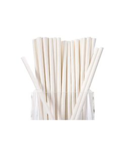 Paper Straws White Ø 0.6 X L 19.7 Cm Pack Of 250