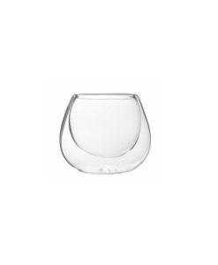 Double-walled glass round transparent borosilicate glass. Ø 6 cm