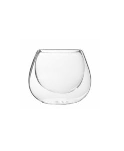 Double-walled glass round transparent borosilicate glass. Ø 9.3 cm