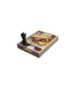 Fish & Chip Tray 400X300X60Mm Wooden Oak