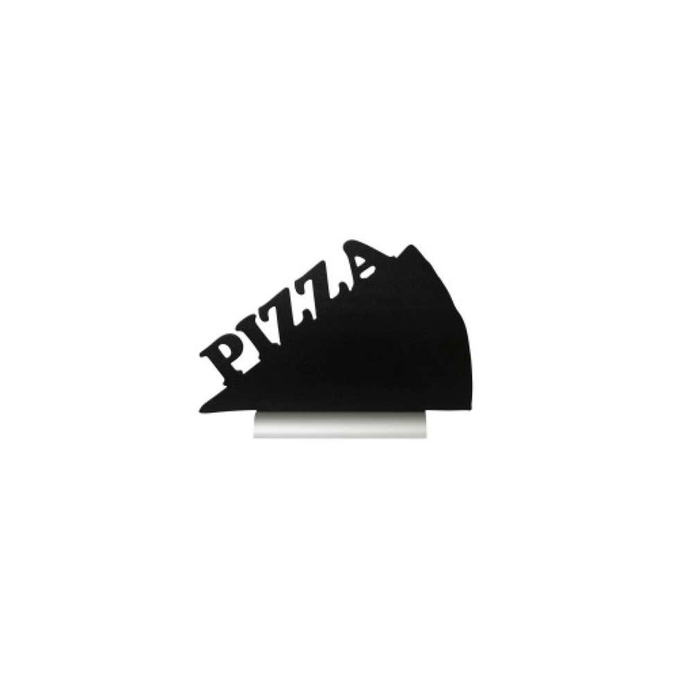 Chalk Board Silhouette "Pizza" Table Aluminium Base Including Chalk Marker Black