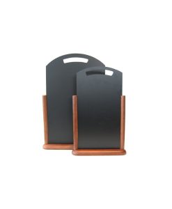 Table Chalk Board Handle X-Large Wood With Lacquered Dark Brown Finish 35X53Cm