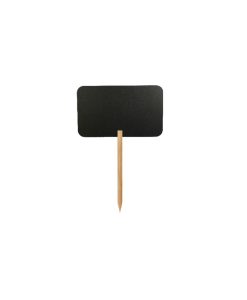 Chalk Baord Silhouette Rectangle Sign Wooden Stand With Spike + Chalk Marker Bla