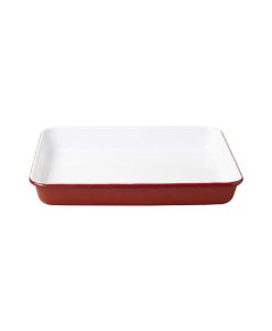 Steel Enamel Red Serving Tray