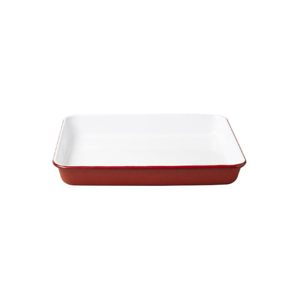 Steel Enamel Red Serving Tray