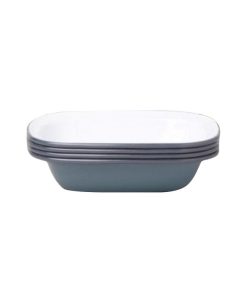 Steel Enamel Pigeon Grey Pie Dish 20Cm (4 Pieces)