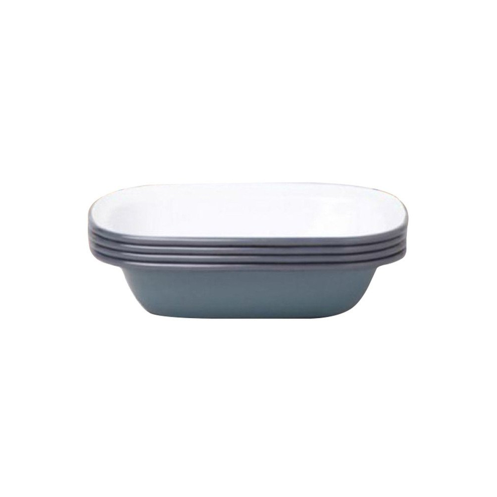 Steel Enamel Pigeon Grey Pie Dish 20Cm (4 Pieces)