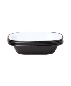 Steel Enamel Coal Black Pie Dish 20Cm (4 Pieces)