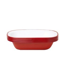 Steel Enamel Pillarbox Red Pie Dish 20Cm (4 Pieces)