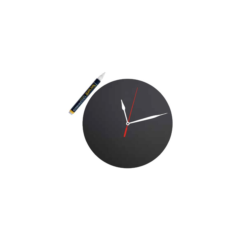 Chalk Board Clock D29Cm With 1 Chalk Marker