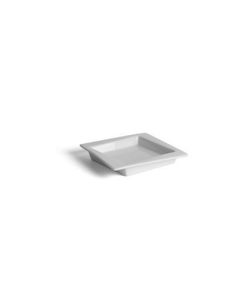 Miniature Ivory Square Plate With Rim 11.1X11.1Cm Porcelain