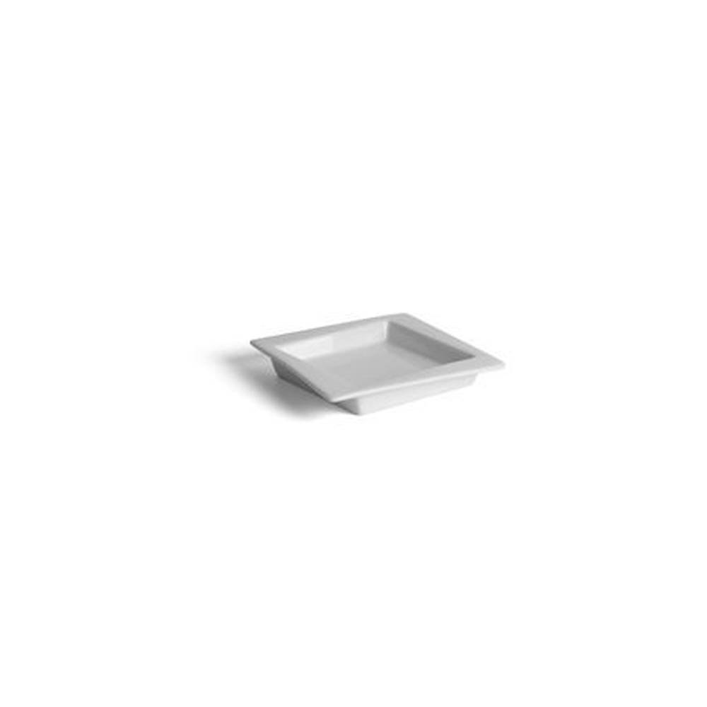 Miniature Ivory Square Plate With Rim 11.1X11.1Cm Porcelain